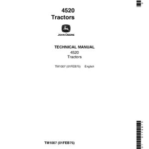 John Deere 4520 Row Crop Tractors Technical Manual TM1007 (1)