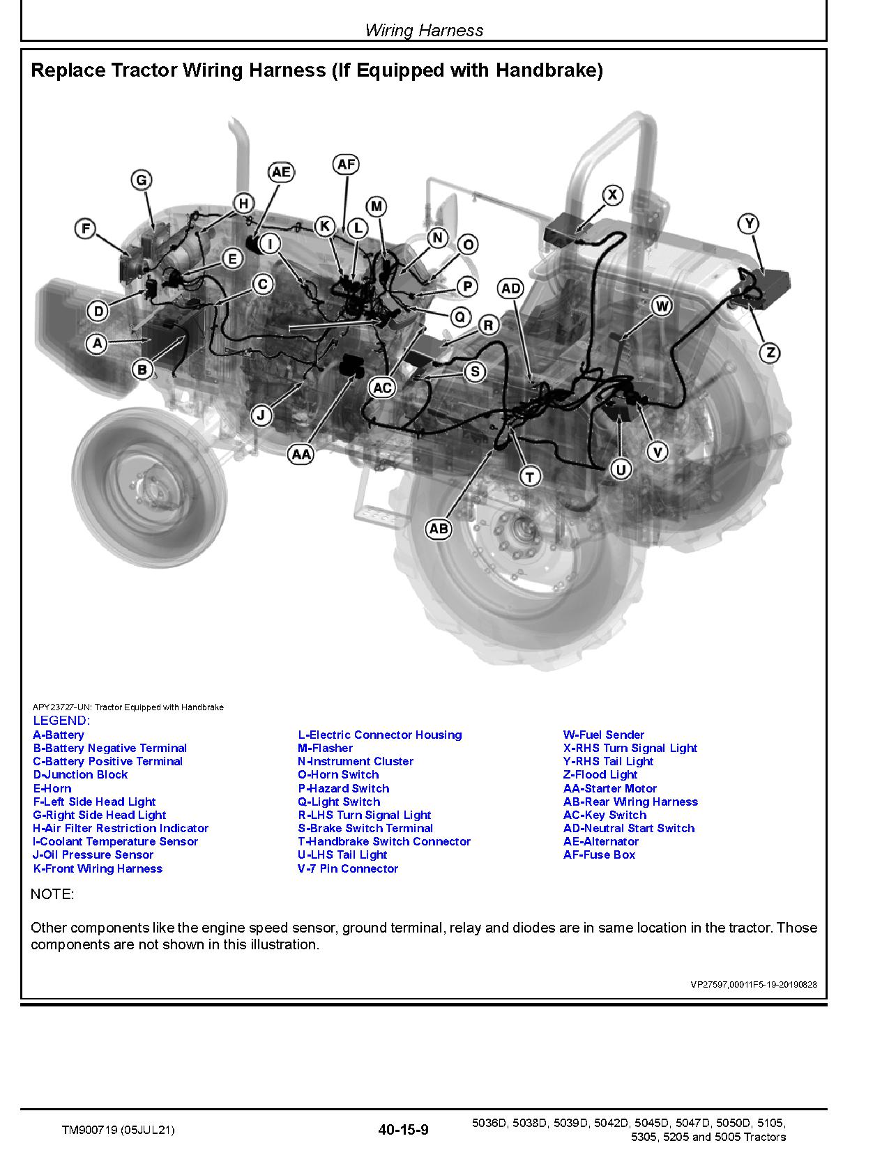 John Deere 5005 5036D 5038D 5039D 5042D 5045D 5047D 5050D 5105 5205 5305 Tractors Technical Manual TM900719 (2)
