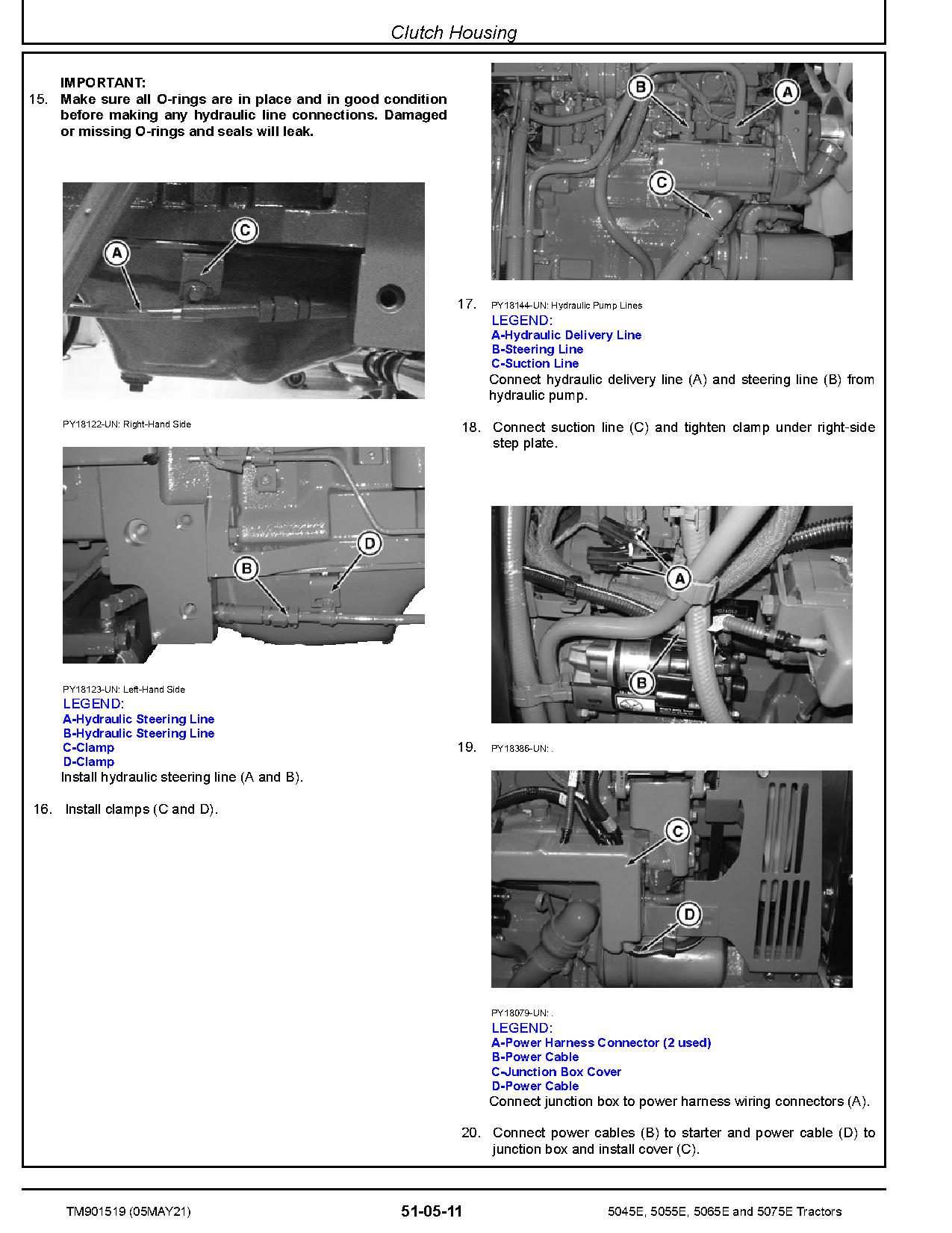 John Deere 5045E 5055E 5065E 5075E FT4 Tractors North America Repair Manual TM901519 (3)