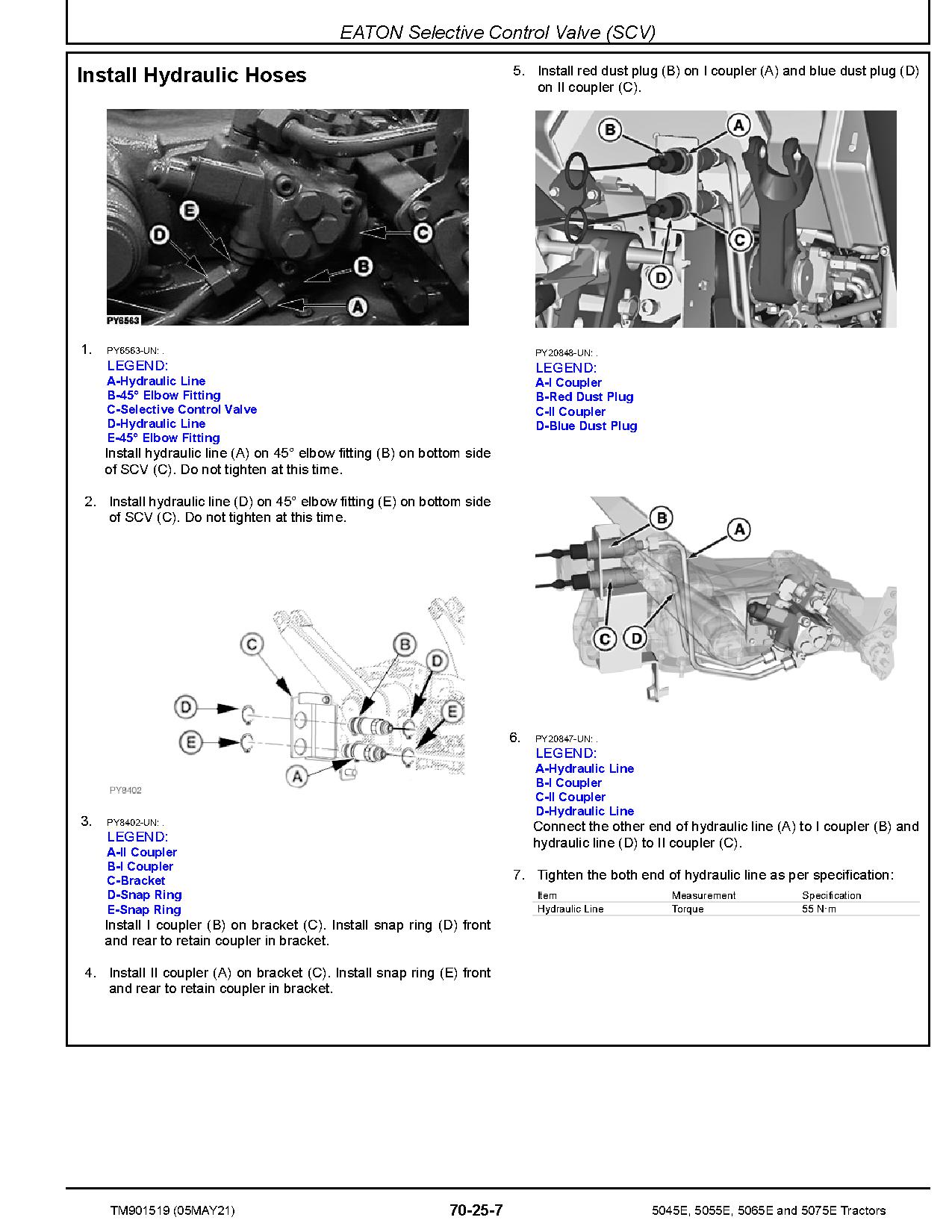 John Deere 5045E 5055E 5065E 5075E FT4 Tractors North America Repair Manual TM901519 (4)