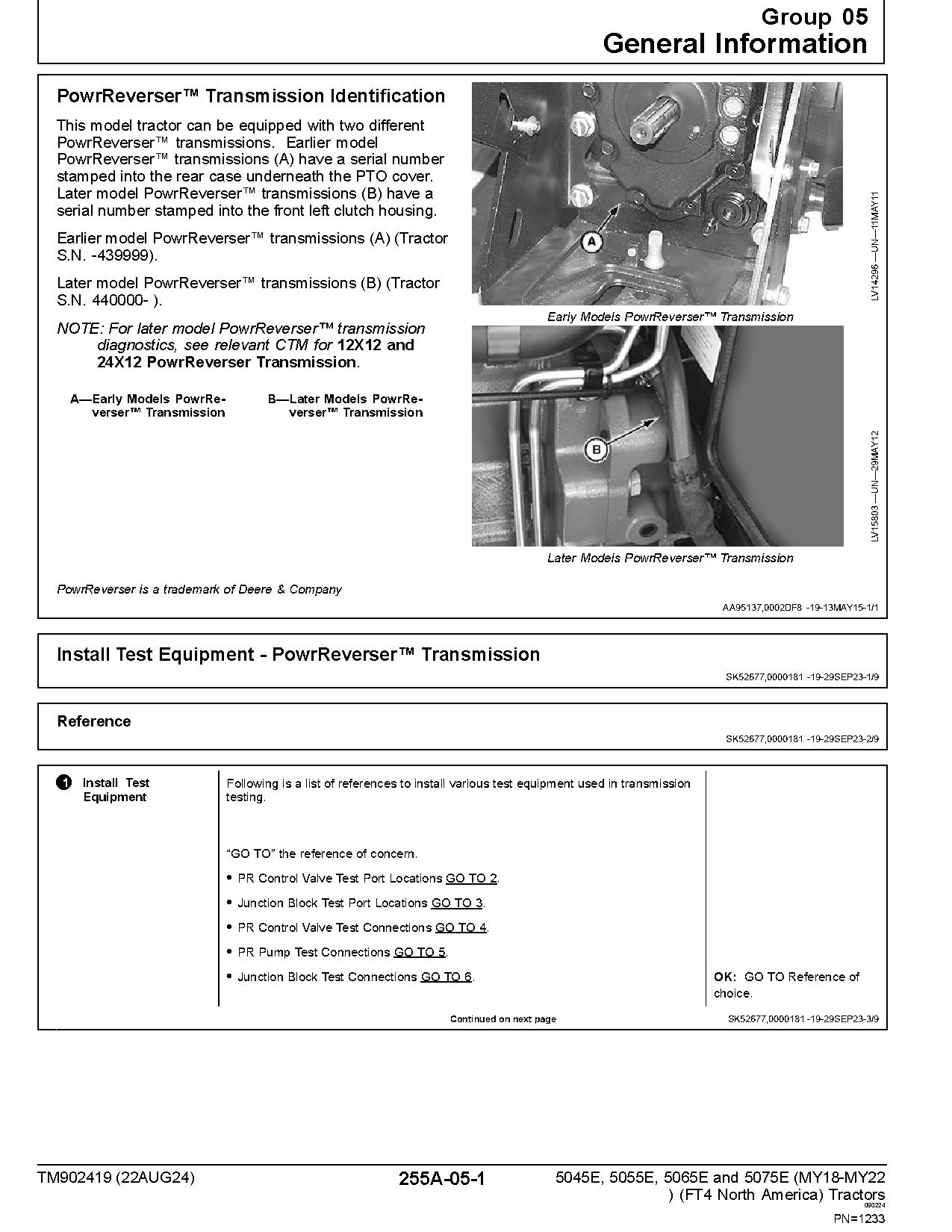 John Deere 5045E 5055E 5065E 5075E FT4 Tractors North American Diagnostic Manual TM902419 (3)