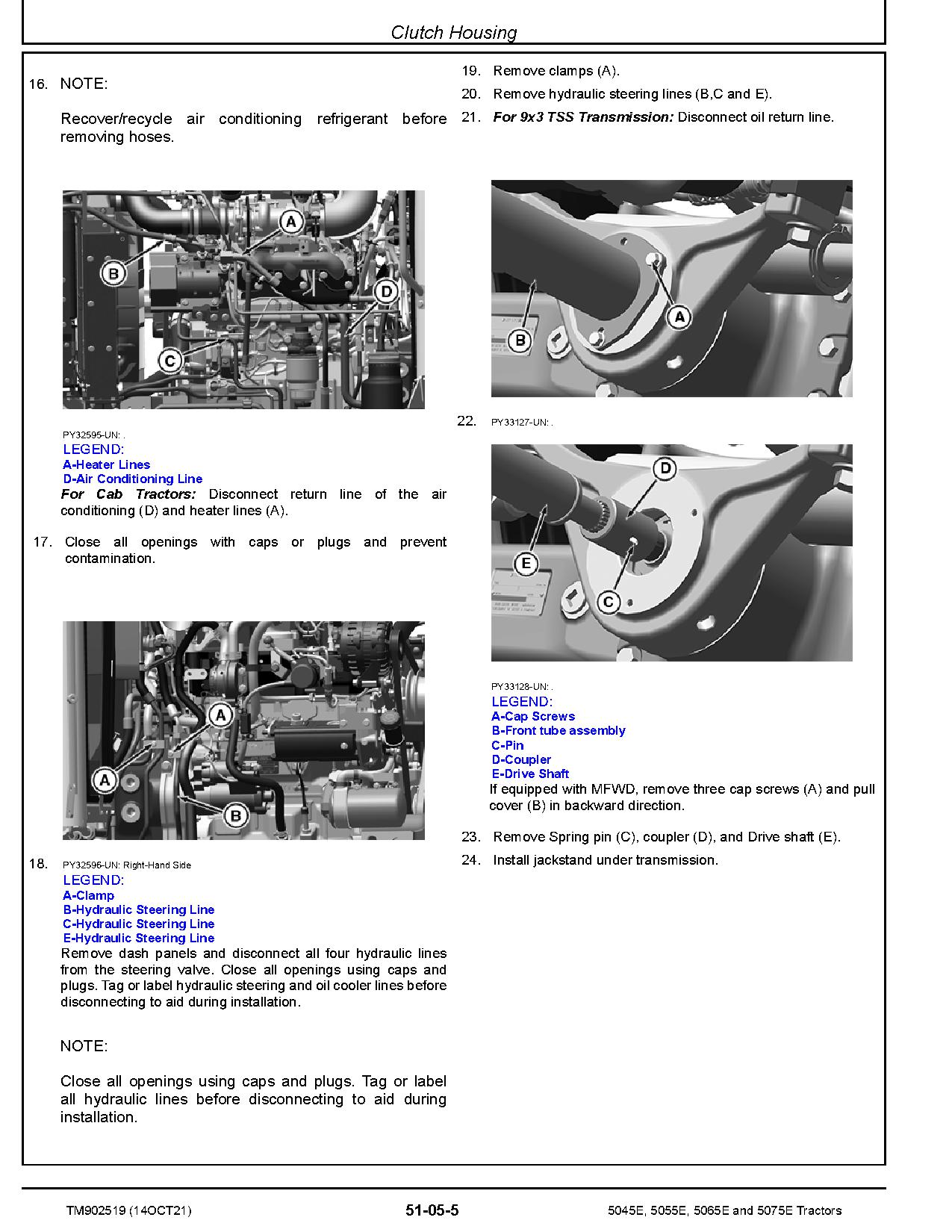 John Deere 5045E 5055E 5065E 5075E FT4 Tractors Repair Manual TM902519 (3)