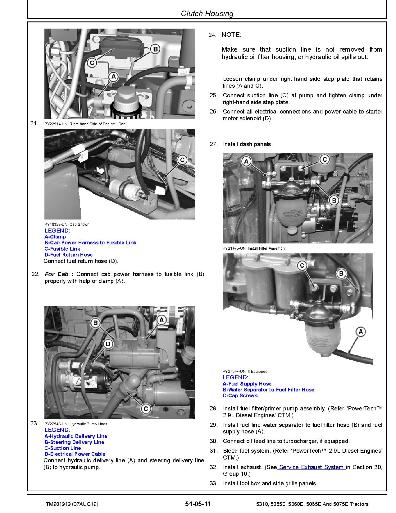 John Deere 5055E 5060E 5065E 5075E 5310 Tractors India Asia Repair Manual TM901919 (3)