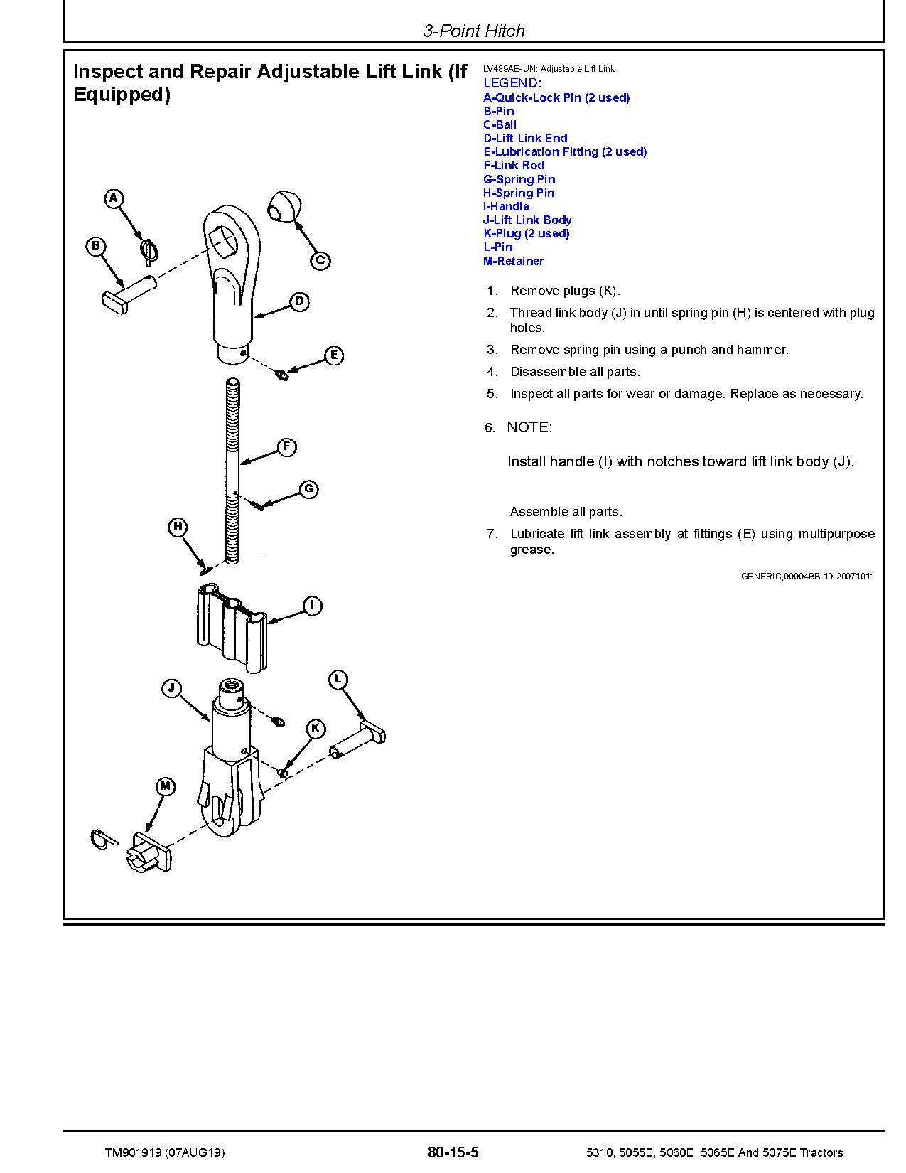 John Deere 5055E 5060E 5065E 5075E 5310 Tractors India Asia Repair Manual TM901919 (4)