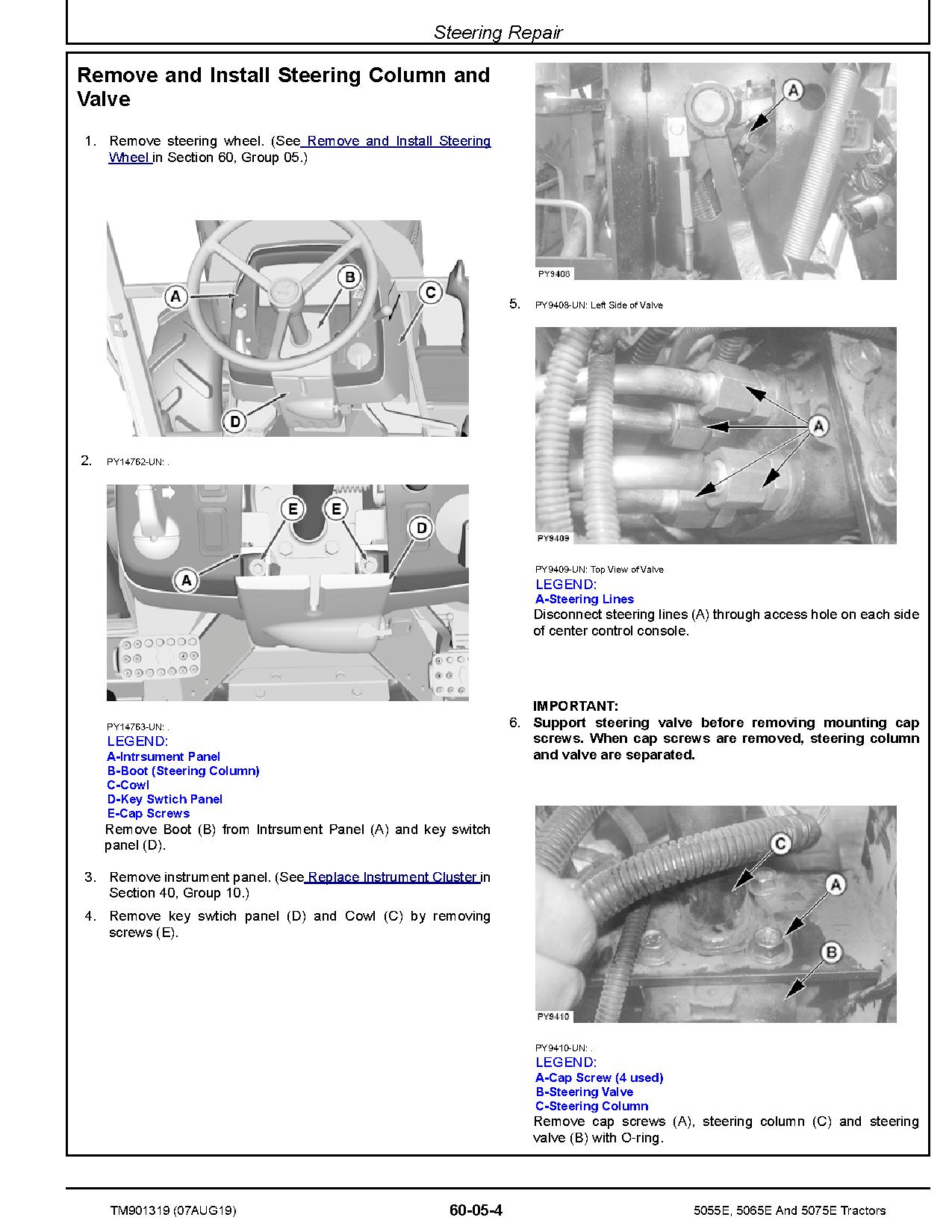 John Deere 5055E 5065E 5075E Tractors European Repair Manual TM901319 (3)