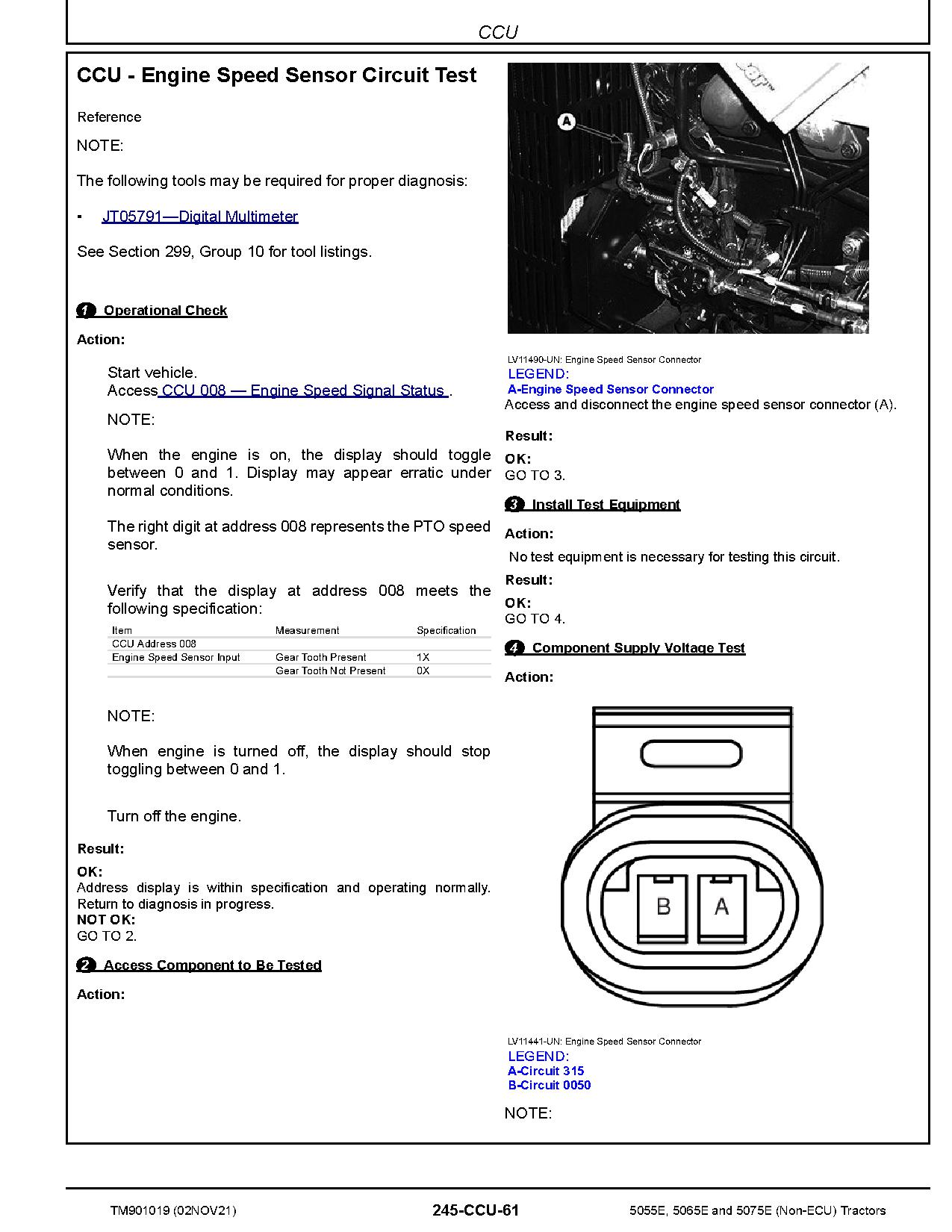 John Deere 5055E 5065E 5075E non ECU Tractors North America Diagnostic Manual TM901019 (2)