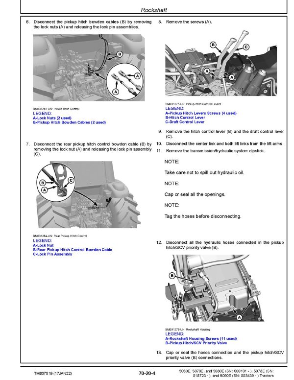 John Deere 5060E 5070E 5078E 5080E 5090E Tractors South America Repair Manual TM807019 (4)