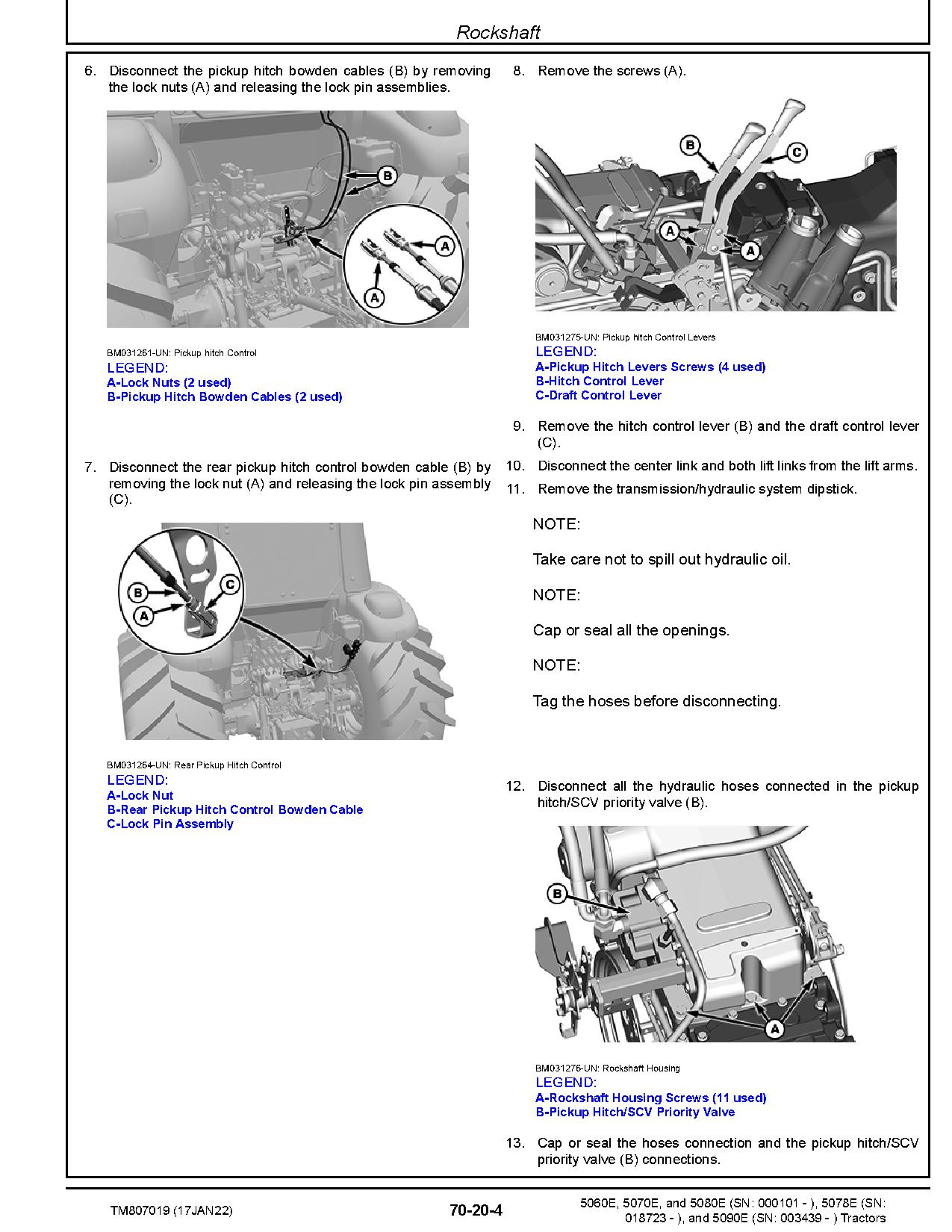 John Deere 5060E 5070E 5078E 5080E 5090E Tractors South America Repair Manual TM807019 (4)