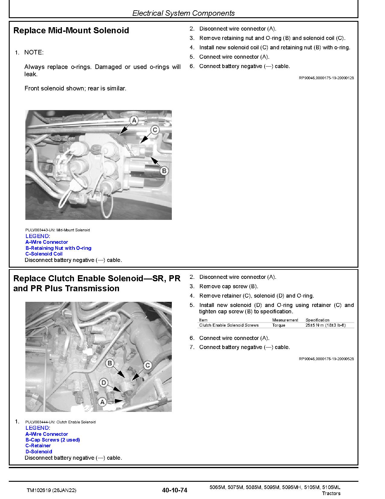 John Deere 5065M 5075M 5085M 5095M 5095MH 5105M 5105ML Tractors Repair Manual TM102619 (2)