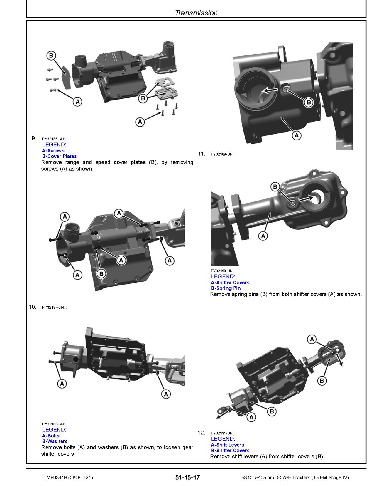 John Deere 5075E 5310 5405 TREM Stage IV Tractors Indian Repair Manual TM903419 (3)