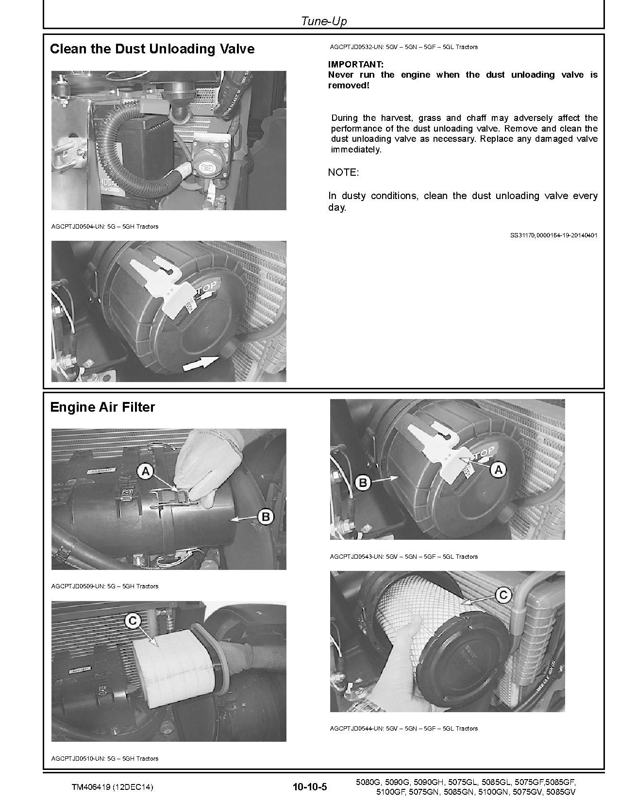 John Deere 5075GF 5075GL 5075GN 5075GV 5080G 5085GF 5085GL 5085GN 5085GV 5090G 5090GH 5100GF 5100GN Tractors Repair Manual TM406419 (2)