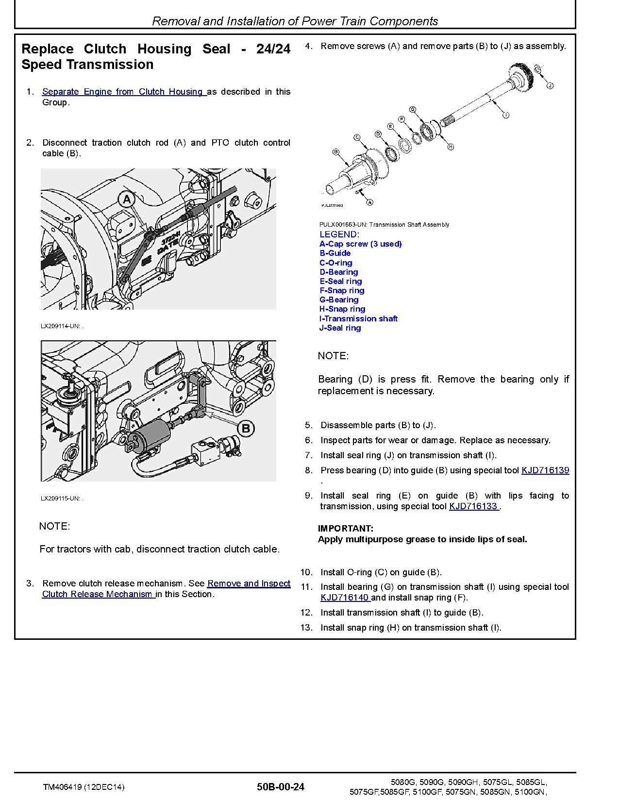 John Deere 5075GF 5075GL 5075GN 5075GV 5080G 5085GF 5085GL 5085GN 5085GV 5090G 5090GH 5100GF 5100GN Tractors Repair Manual TM406419 (3)