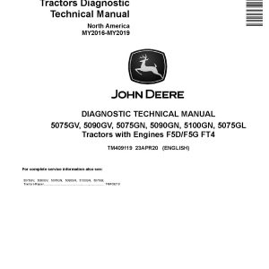 John Deere 5075GL 5075GN 5075GV 5090GN 5090GV 5100GN Tractors North America Diagnostic Manual TM409119 (1)