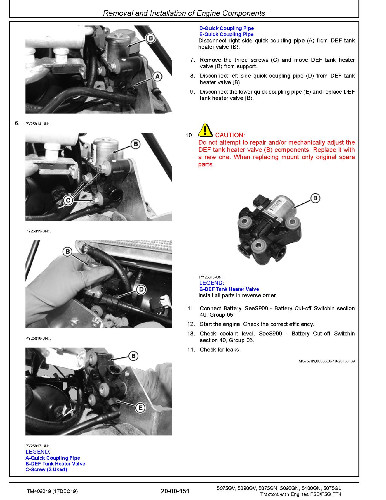 John Deere 5075GL 5075GN 5075GV 5090GN 5090GV 5100GN Tractors North America Repair Manual TM409219 (2)