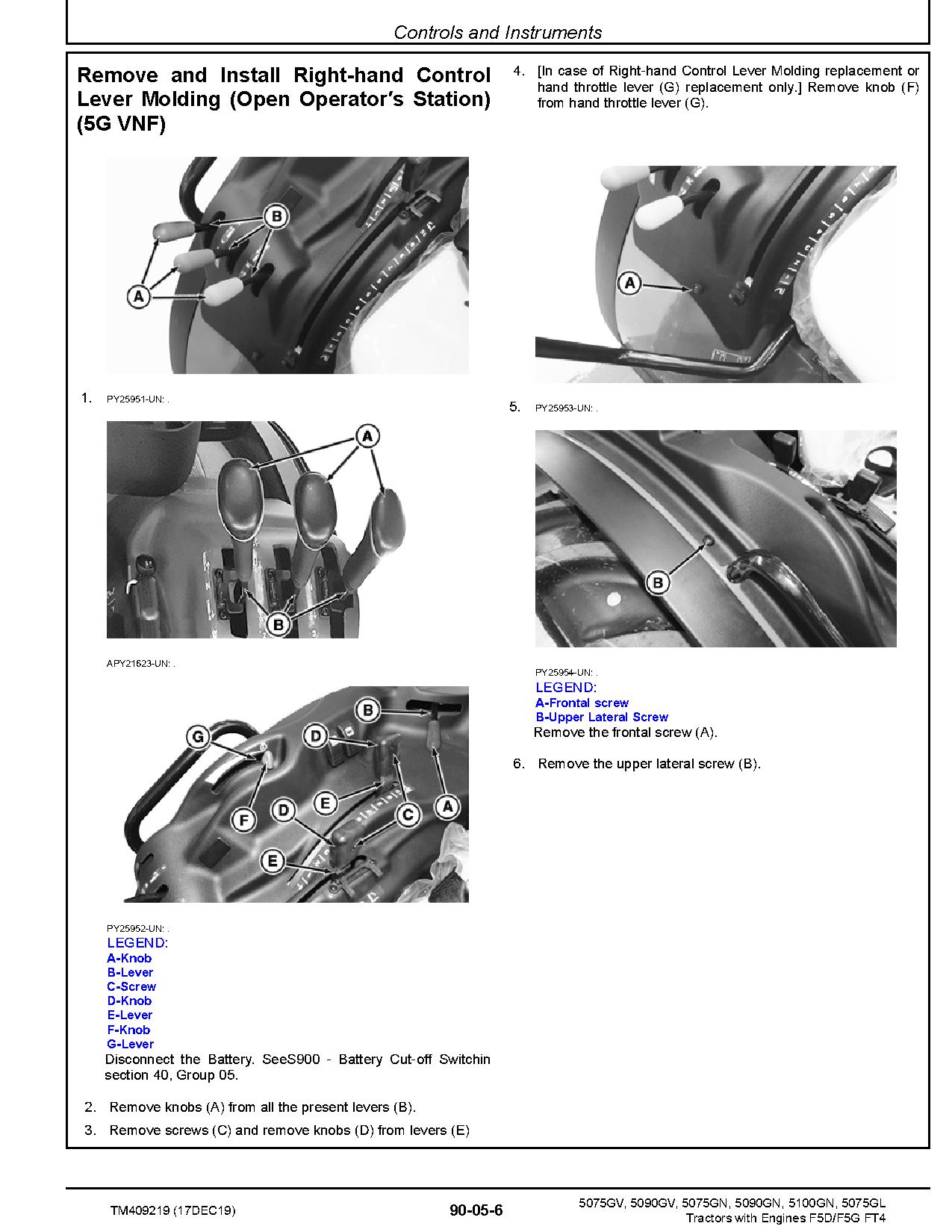 John Deere 5075GL 5075GN 5075GV 5090GN 5090GV 5100GN Tractors North America Repair Manual TM409219 (4)