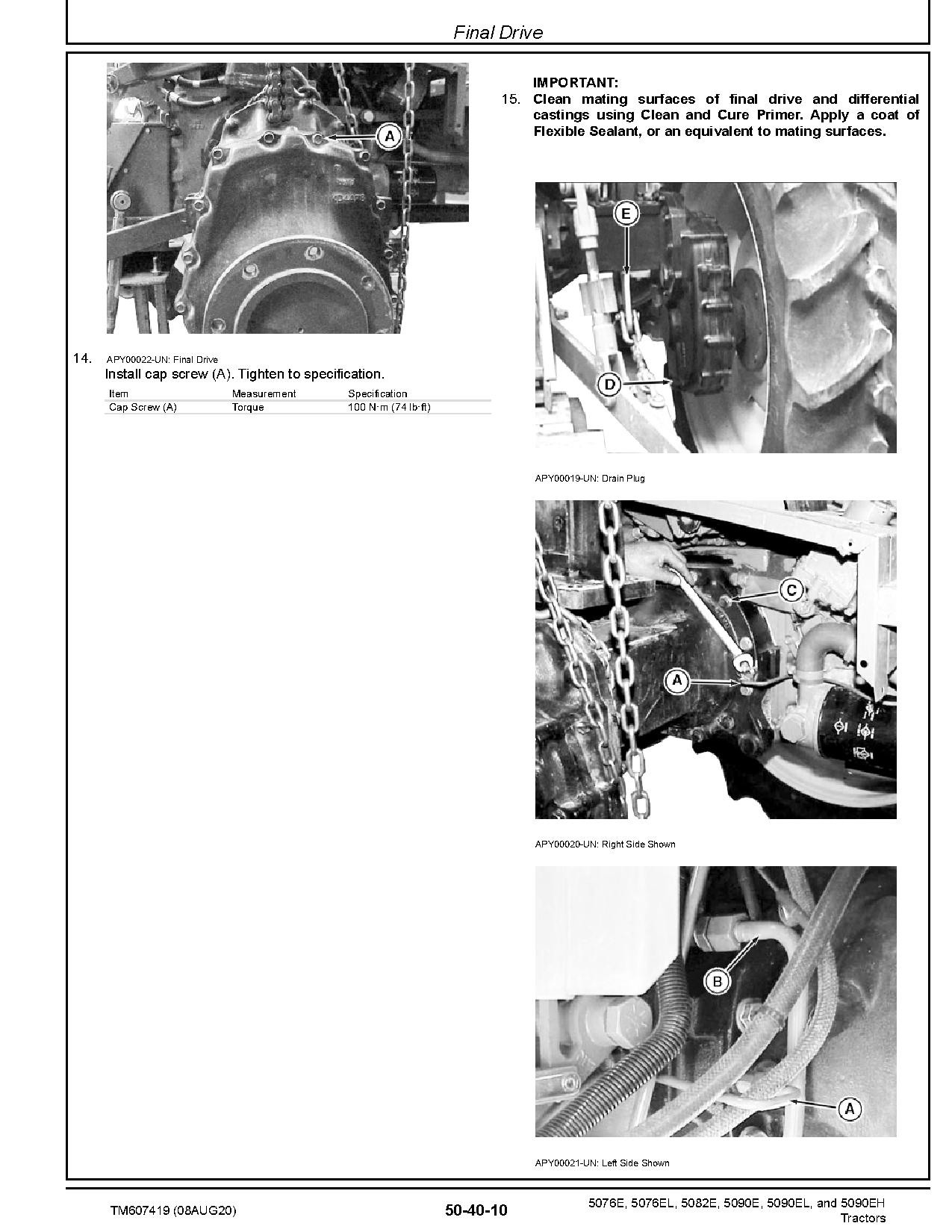John Deere 5076E 5076EL 5082E 5090E 5090EH 5090EL Tractors Repair Manual TM607419 (3)
