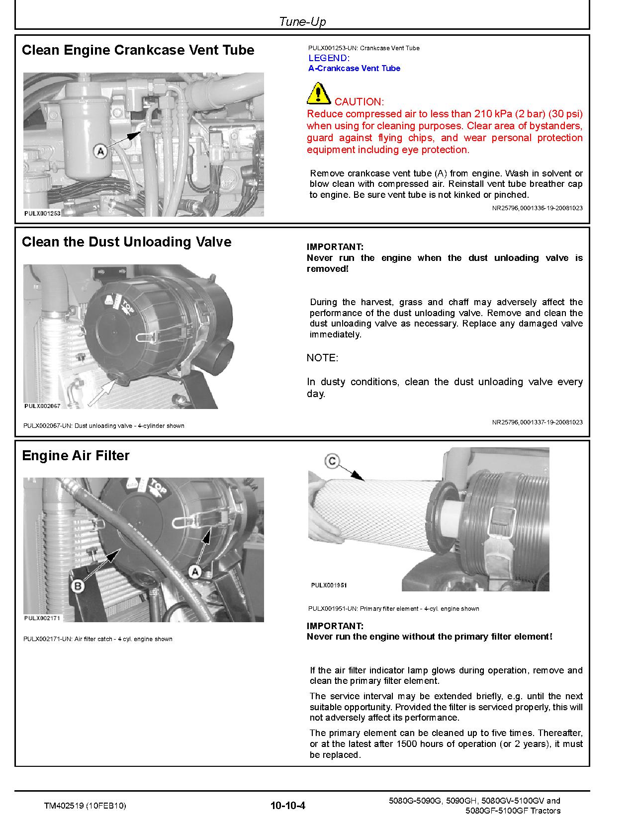 John Deere 5080G 5080GF 5080GV 5090G 5090GF 5090GH 5090GV 5100GF 5100GV Tractors Repair Manual TM402519 (2)