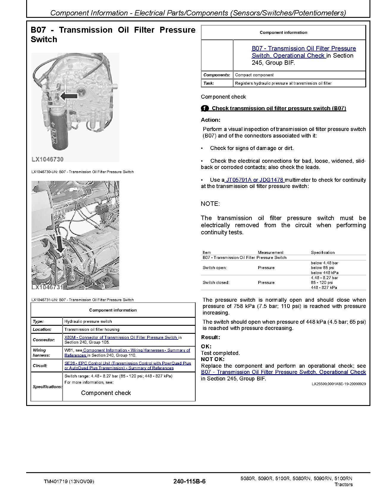 John Deere 5080R 5080RN 5090R 5090RN 5100R 5100RN Tractors European Diagnostic Manual TM401719 (2)