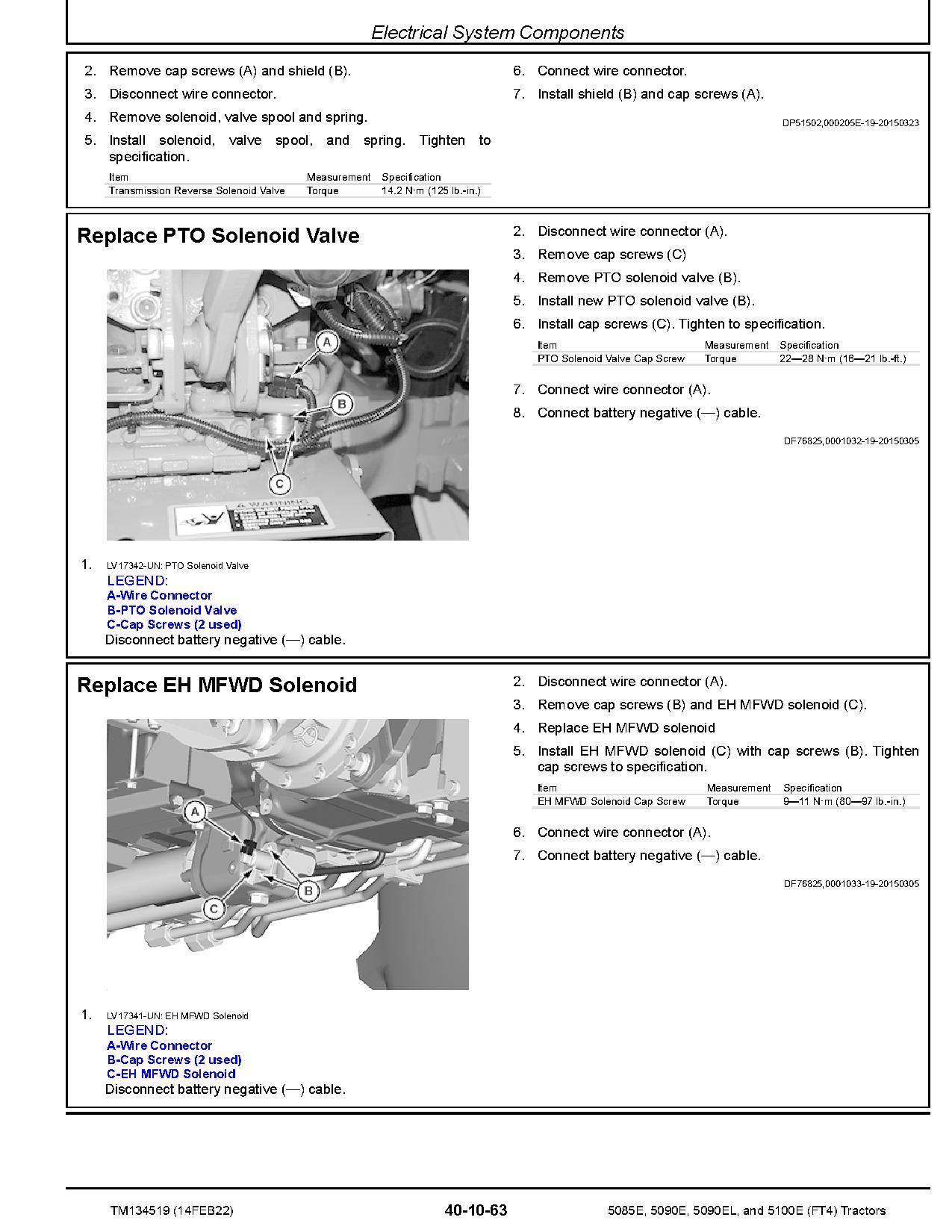 John Deere 5085E 5090E 5090EL 5100E FT4 Tractors North American Repair Manual TM134519 (2)