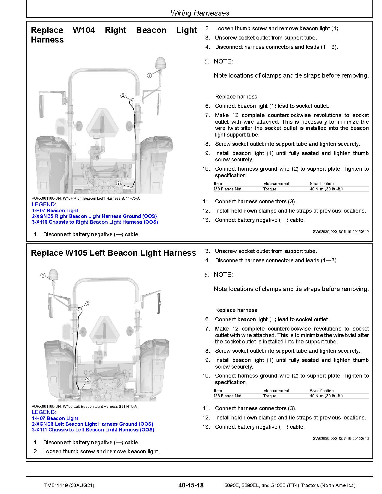 John Deere 5090E 5090EL 5100E FT4 Tractors North America Repair Manual TM611419 (2)
