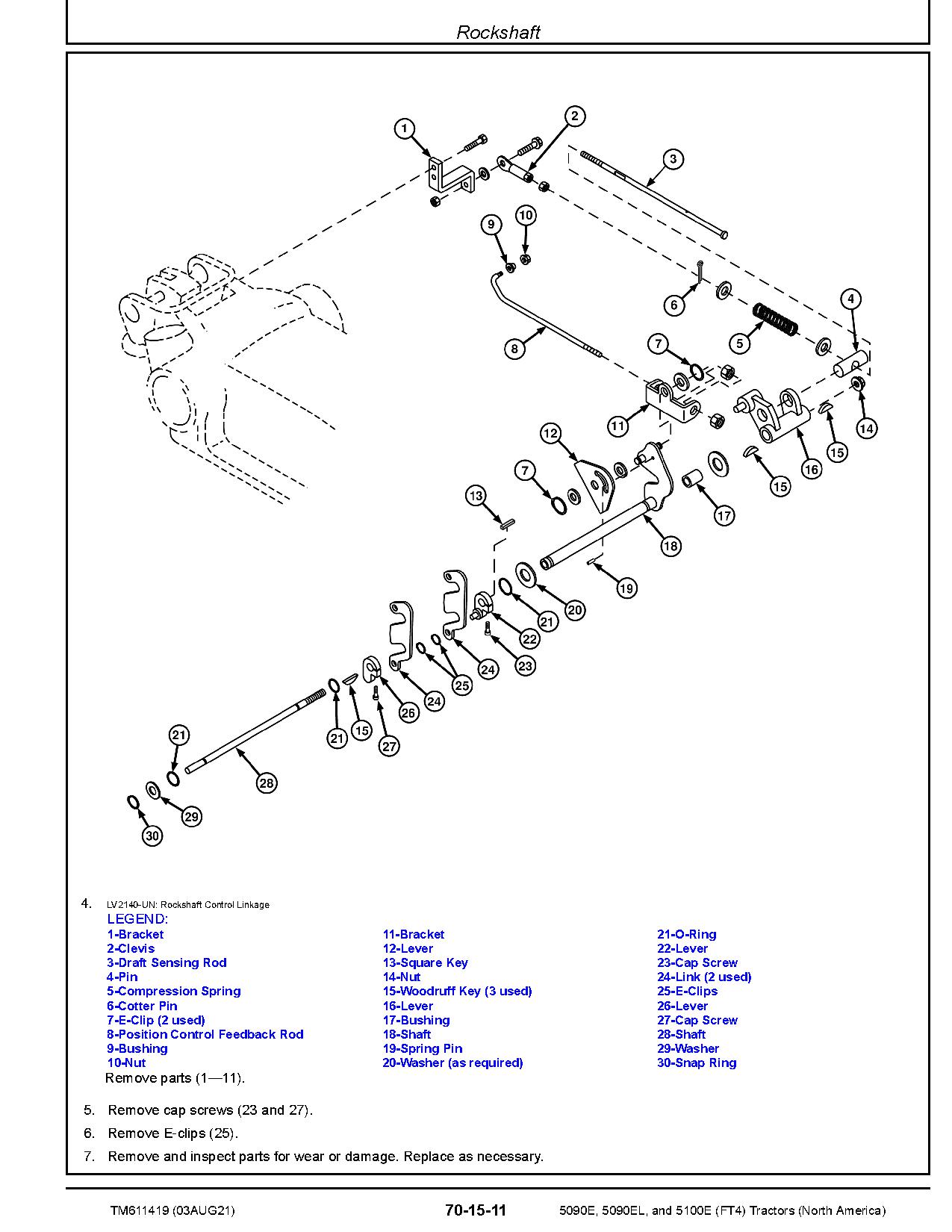 John Deere 5090E 5090EL 5100E FT4 Tractors North America Repair Manual TM611419 (4)