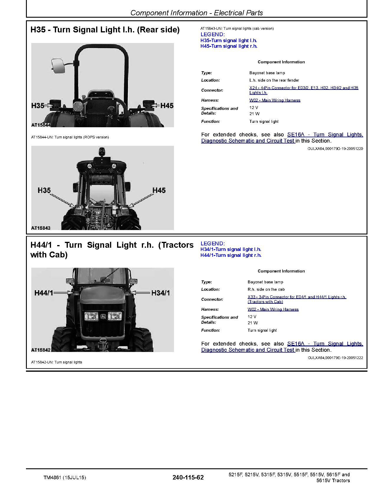 John Deere 5215F 5215V 5315F 5315V 5515F 5515V 5615F 5615V Tractors European Diagnostic Manual TM4861 (4)