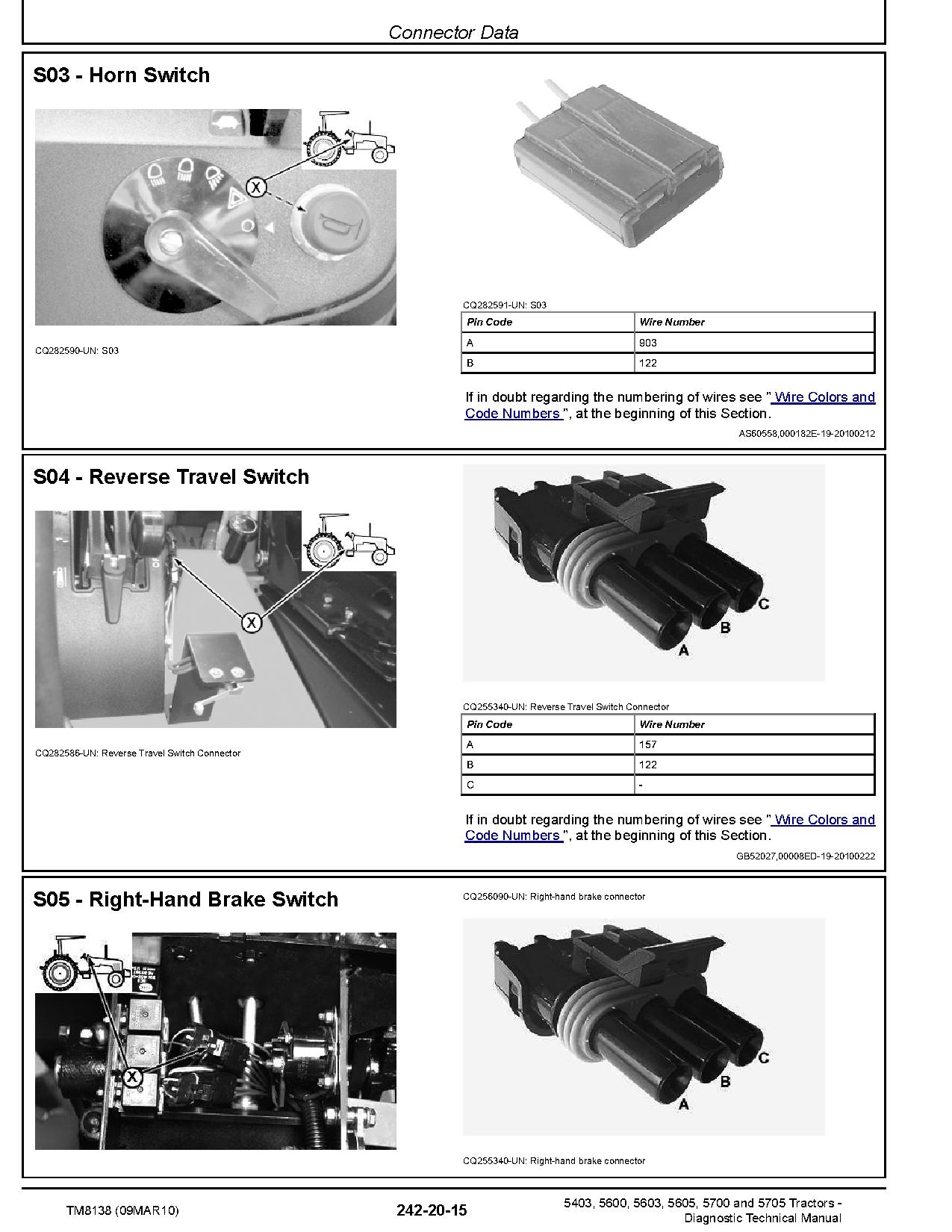 John Deere 5403 5600 5603 5605 5700 5705 Tractors Diagnostic Manual TM8138 (2)