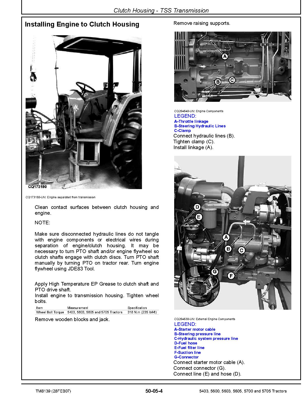 John Deere 5403 5600 5603 5605 5700 5705 Tractors Repair Manual TM8139 (2)