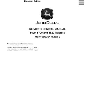 John Deere 5620 5720 5820 Tractors European Repair Manual TM4787 (1)