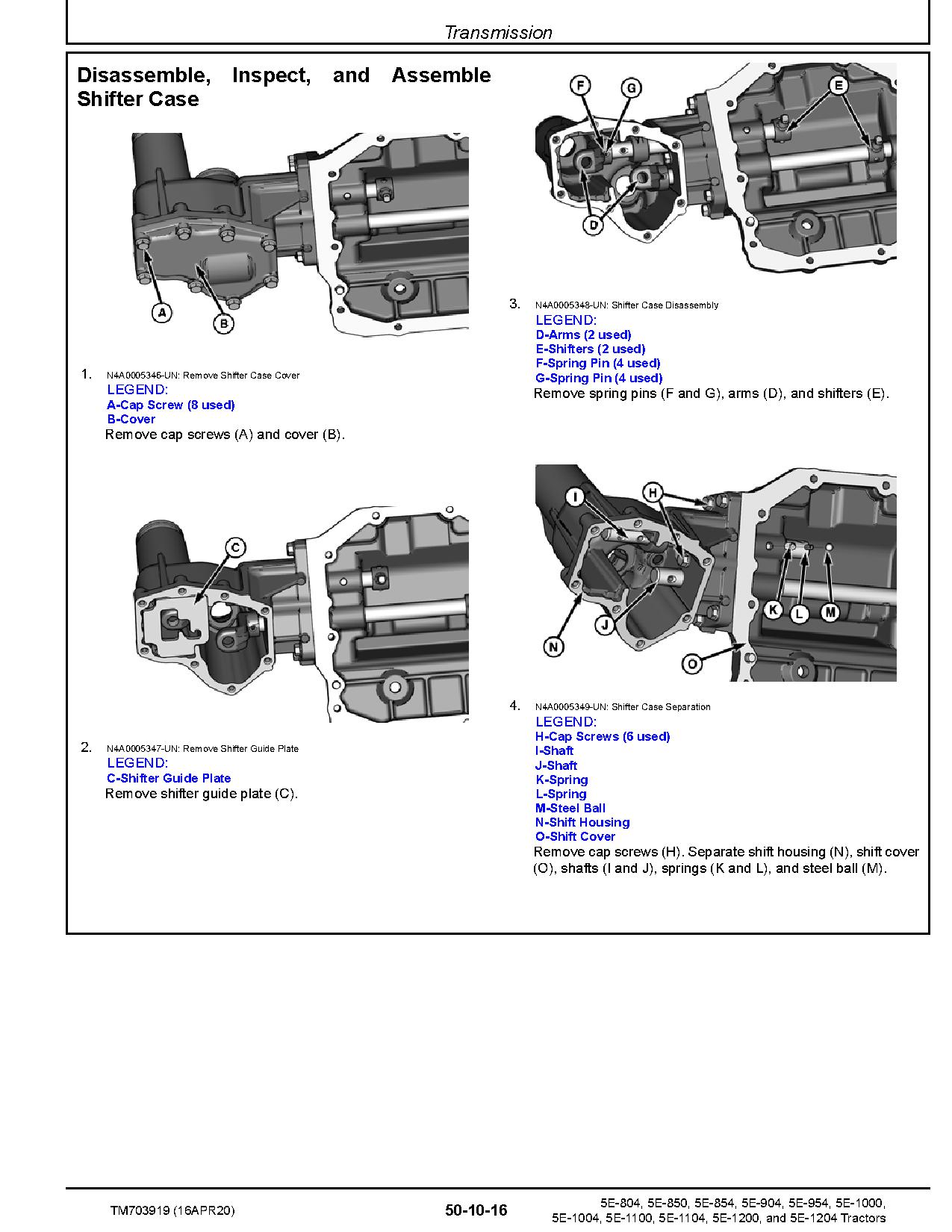 John Deere 5E 1000 5E 1004 5E 1100 5E 1104 5E 1200 5E 1204 5E 804 5E 850 5E 854 5E 904 5E 954 China Tractors from MY18 Repair Manual TM703919 (3)