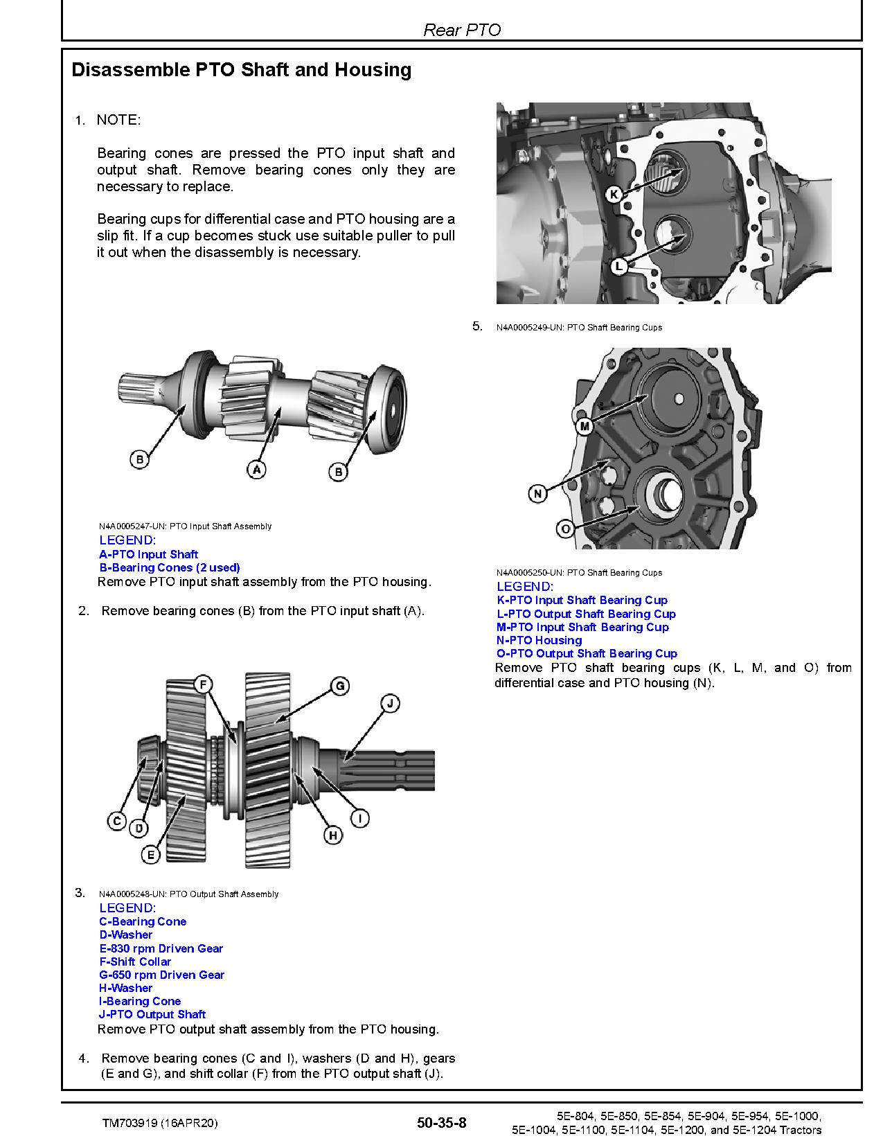 John Deere 5E 1000 5E 1004 5E 1100 5E 1104 5E 1200 5E 1204 5E 804 5E 850 5E 854 5E 904 5E 954 China Tractors from MY18 Repair Manual TM703919 (4)