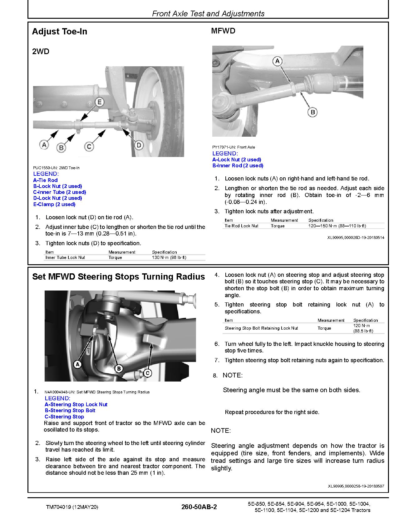 John Deere 5E 1000 5E 1004 5E 1100 5E 1104 5E 1200 5E 1204 5E 850 5E 854 5E 904 5E 954 China Tractors Diagnostic Manual TM704019 (4)