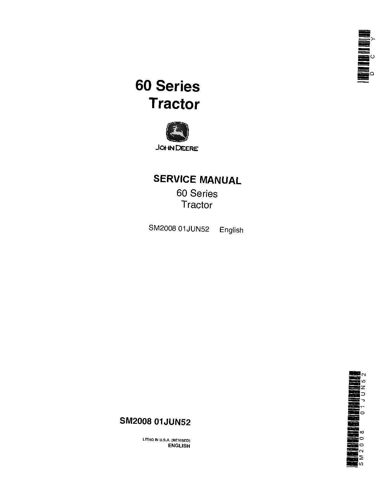 John Deere 60 620 630 Tractors Service Manual SM2008 (1)