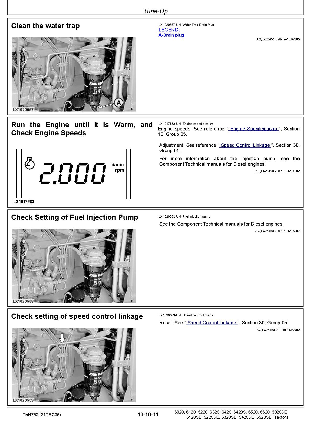 John Deere 6020 6120 6220 6320 6420 6420S 6520 6620 Tractors European Repair Manual TM4750 (2)