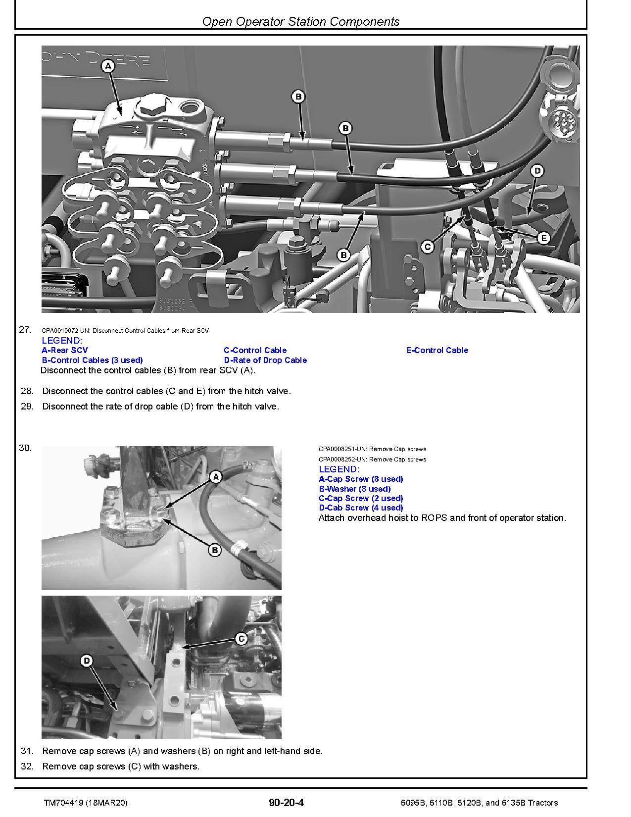 John Deere 6095B 6110B 6120B 6135B Tractors Export Repair Manual TM704419 (4)