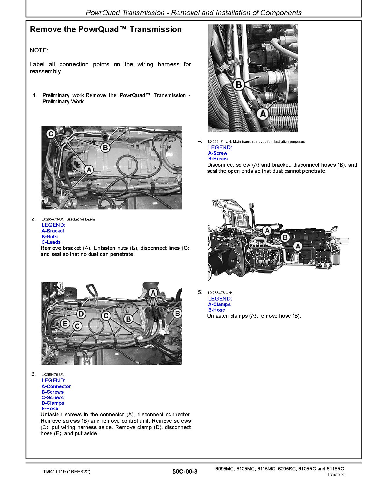 John Deere 6095MC 6095RC 6105MC 6105RC 6115MC 6115RC Tractors Repair Manual TM411019 (3)