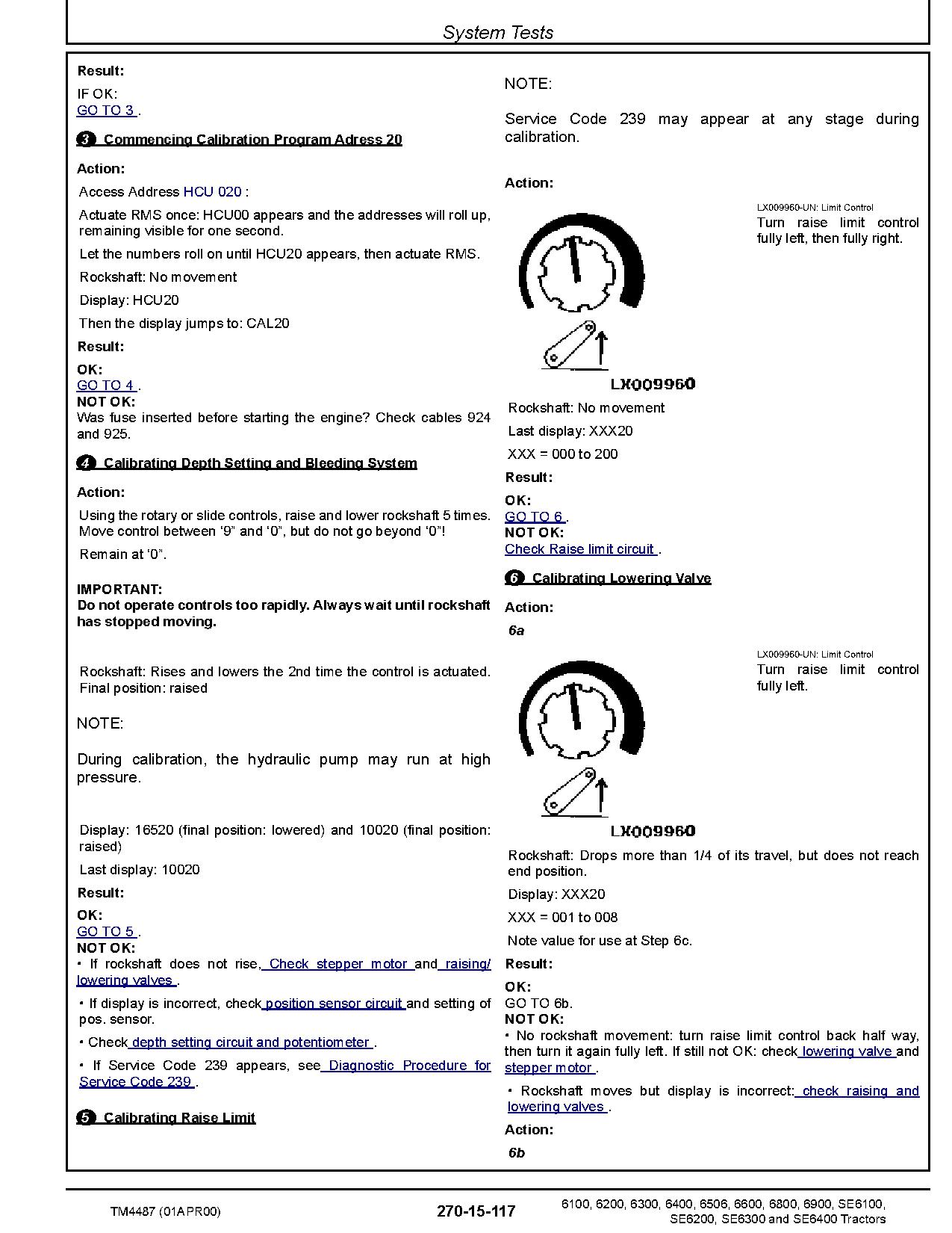 John Deere 6100 6100SE 6200 6200SE 6300 6300SE 6400 6400SE 6506 6600 6800 6900 Tractors Europe Operation Test Manual TM4487 (4)