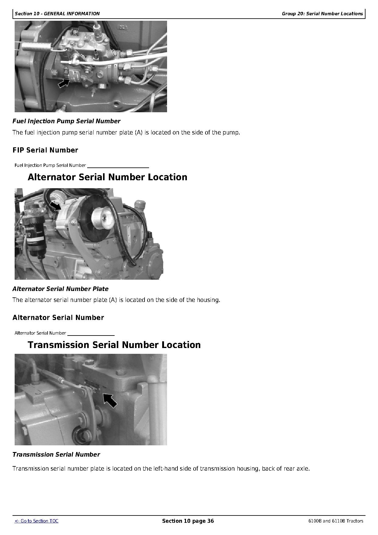 John Deere 6100B 6110B Tractors Repair Manual TM700019 (2)