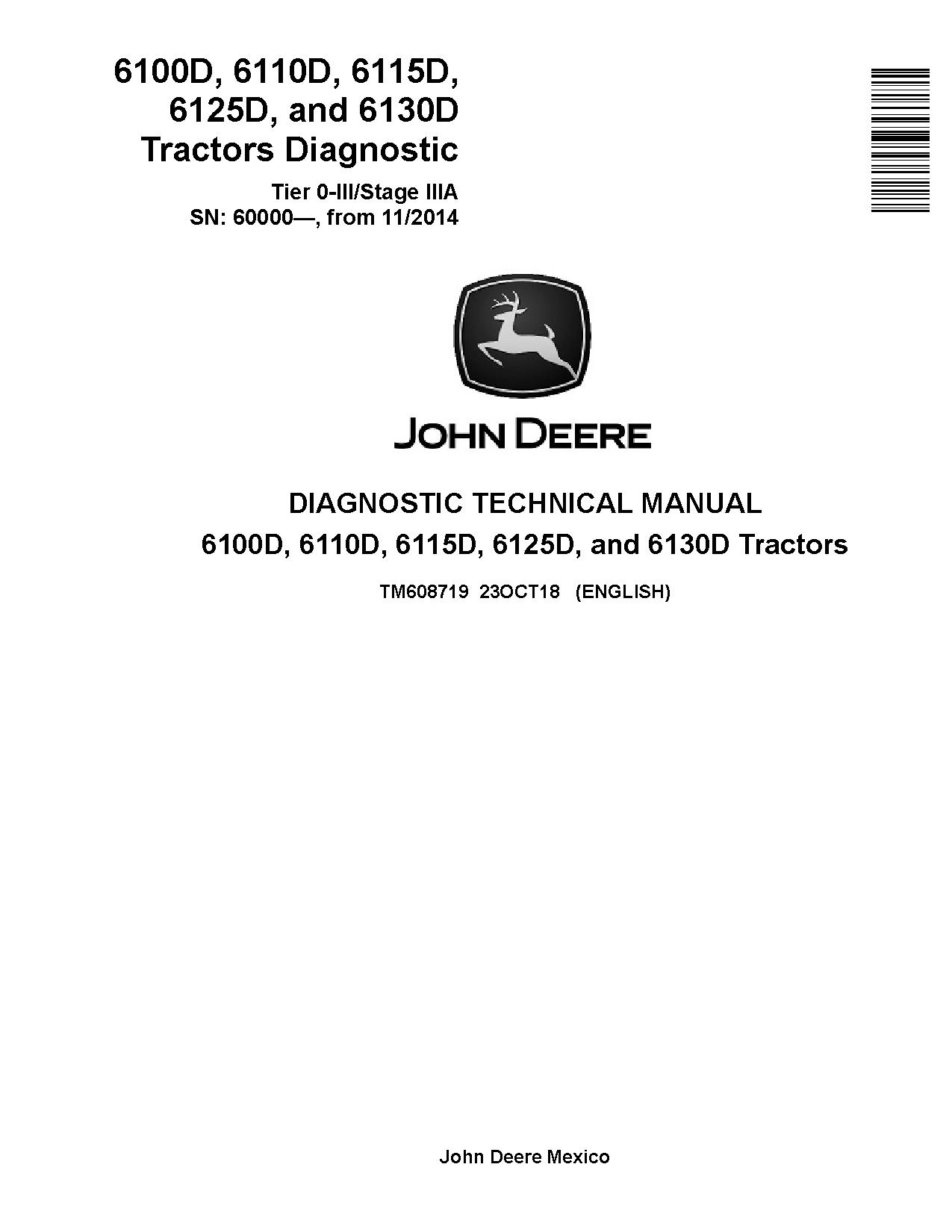 John Deere 6100D 6110D 6115D 6125D 6130D Tractors Diagnostic Manual TM608719 (1)