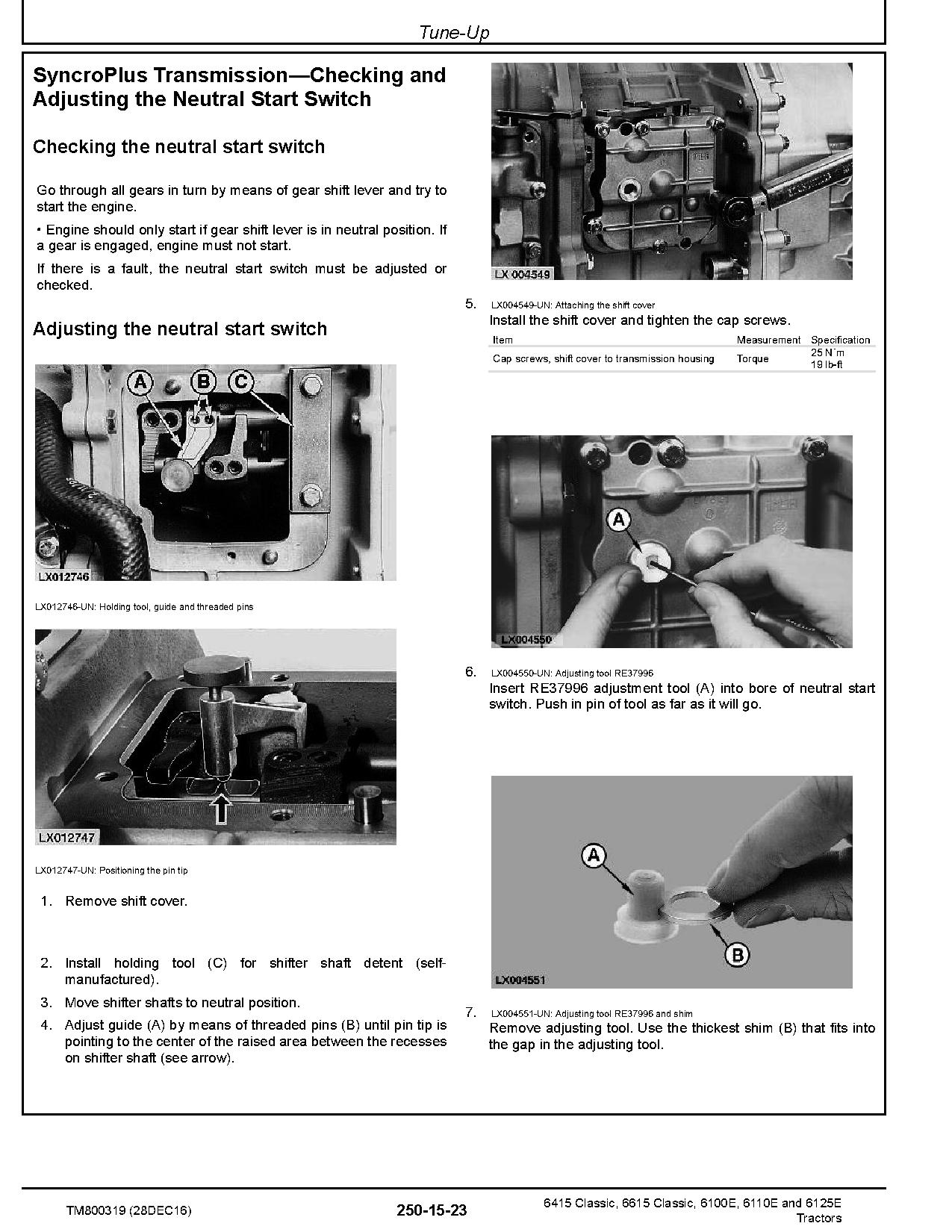 John Deere 6100E 6110E 6125E 6415 6615 Classic Tractors South America Diagnostic Manual TM800319 (4)