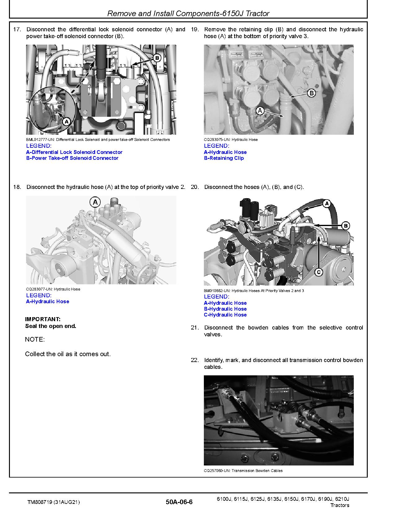 John Deere 6100J 6115J 6125J 6135J 6150J 6170J 6190J 6210J Tractors South America Repair Manual TM808719 (3)