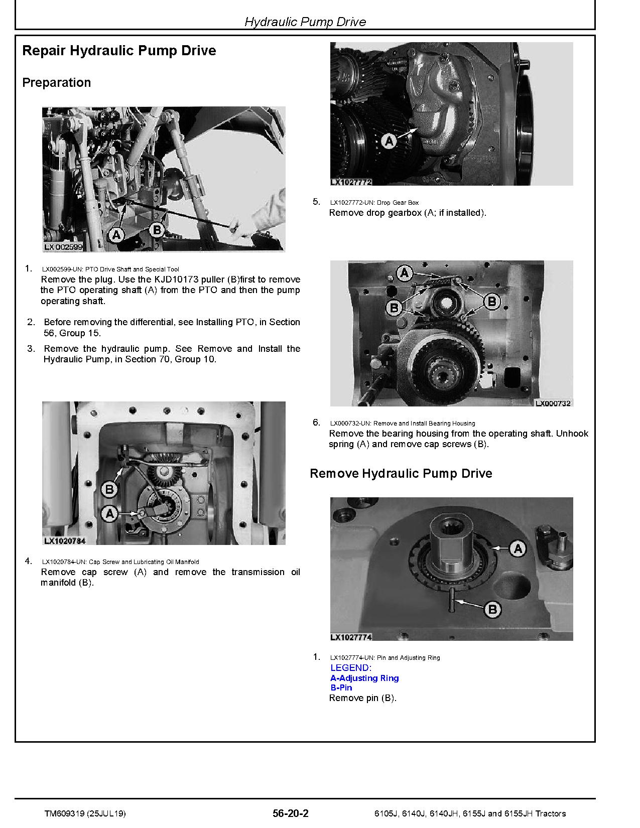 John Deere 6105J 6140J 6140JH 6155J 6155JH Tractors MY15 17 Repair Manual TM609319 (3)