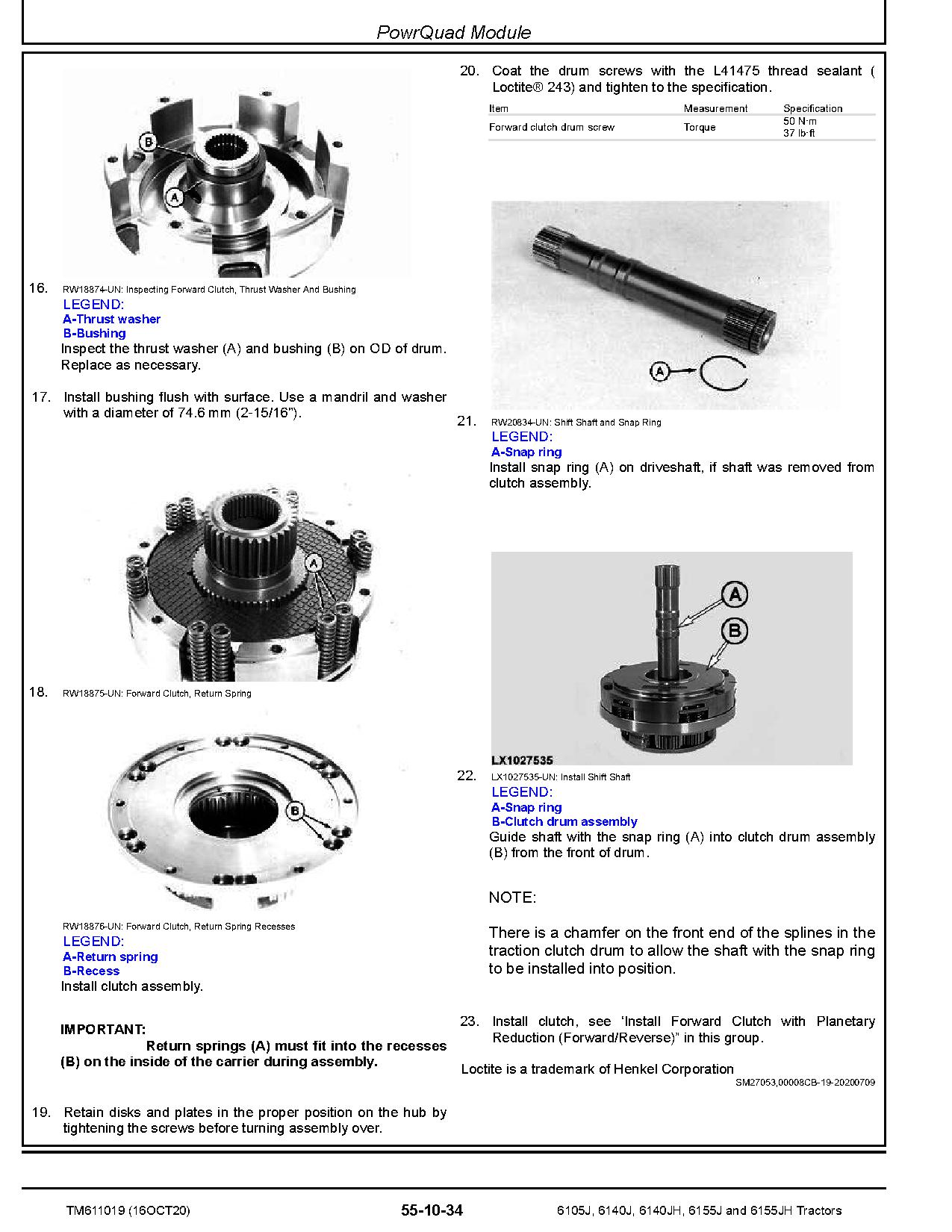 John Deere 6105J 6140J 6140JH 6155J 6155JH Tractors Repair Manual TM611019 (3)