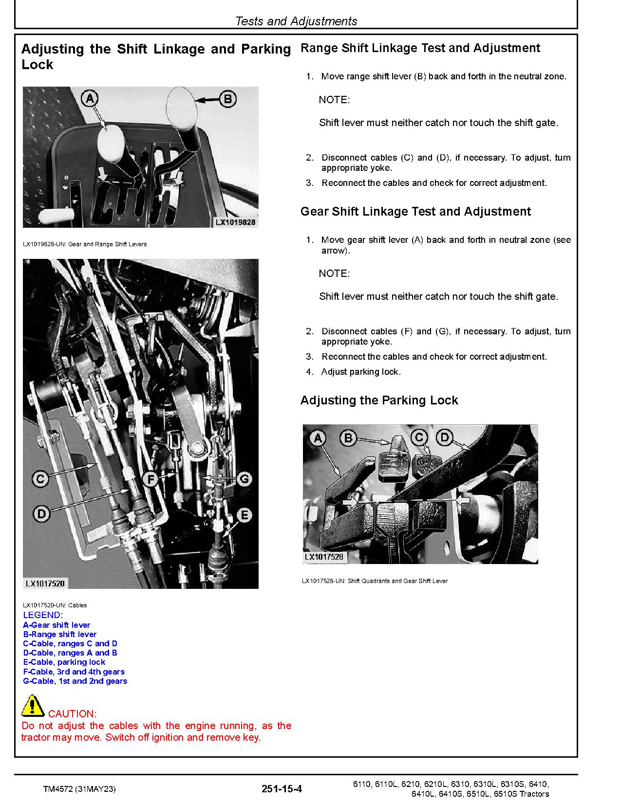 John Deere 6110 6110L 6210 6210L 6310 6310L 6310S 6410 6410L 6410S 6510L 6510S Tractors North American Operation Test Manual TM4572 (4)