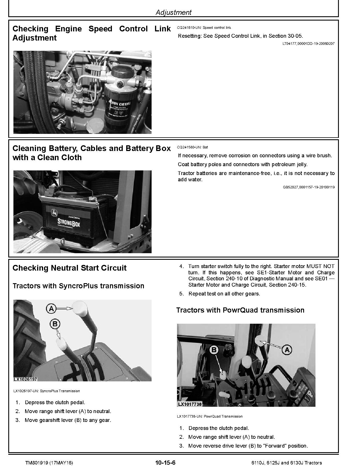 John Deere 6110J 6125J 6130J Tractors Repair Manual TM801919 (2)