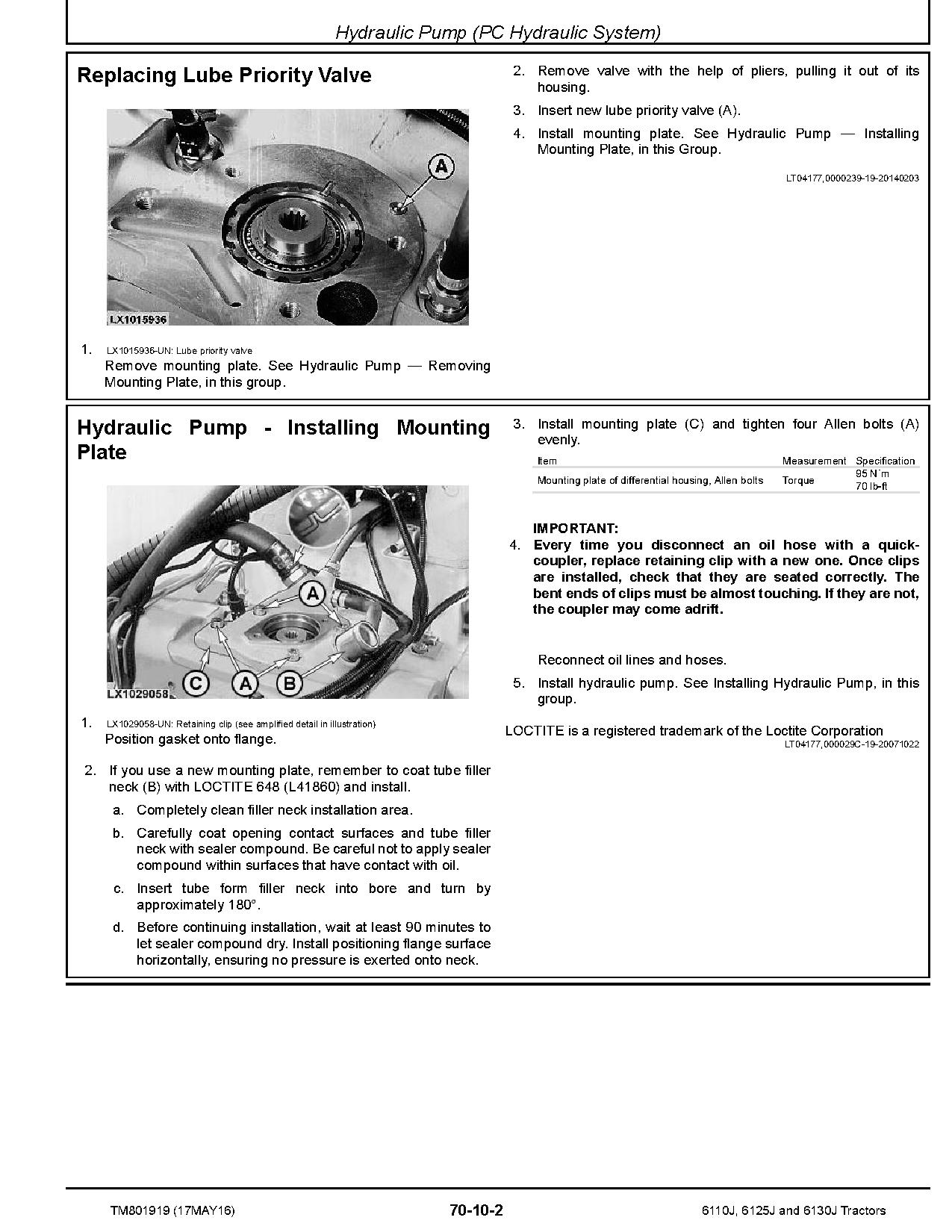 John Deere 6110J 6125J 6130J Tractors Repair Manual TM801919 (4)