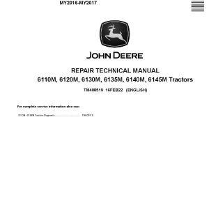 John Deere 6110M 6120M 6130M 6135M 6140M 6145M Tractors Repair Manual TM408519 (1)
