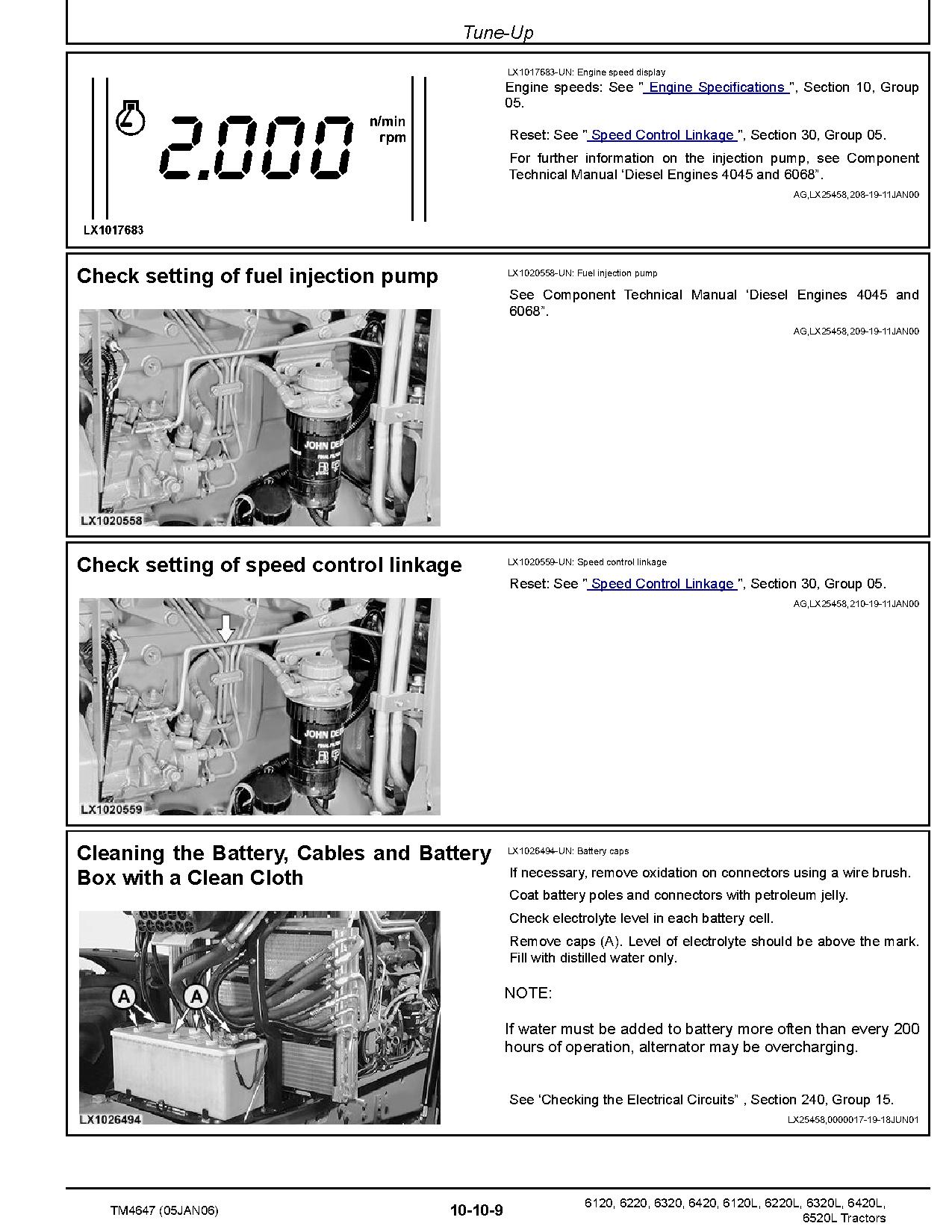 John Deere 6120 6120L 6220 6220L 6320 6320L 6420 6420L 6520L Tractors North America Repair Manual TM4647 (2)