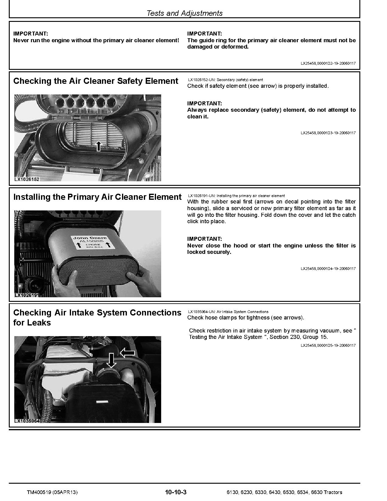 John Deere 6130 6230 6330 6430 6530 6534 6630 Tractors European Repair Manual TM400519 (2)