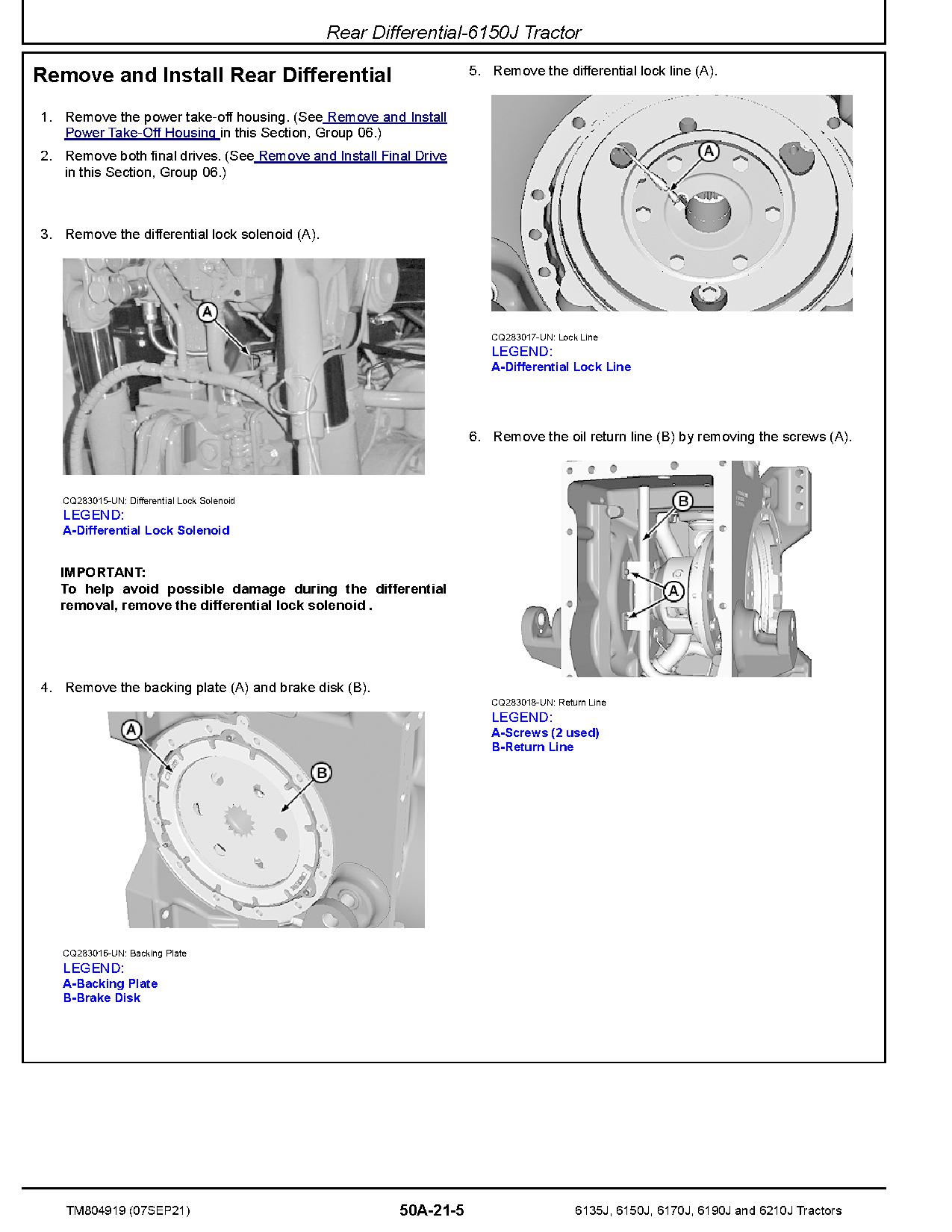 John Deere 6135J 6150J 6170J 6190J 6210J Tractors Repair Manual TM804919 (2)